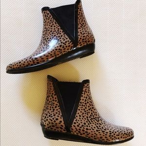 Loeffler Randall Leopard Rain Booties